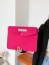Crocodile Embossed Snap Button Envelope Bag