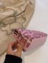 Sequins Detail Ring Decor Kiss Lock Square Bag