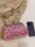 Sequins Detail Ring Decor Kiss Lock Square Bag
