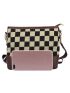 Checkered Pattern Flap Square Bag