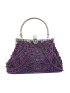 Rhinestone Decor Kiss Lock Evening Bag