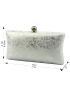 Metallic Snakeskin Embossed Chain Square Bag
