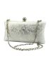 Metallic Snakeskin Embossed Chain Square Bag