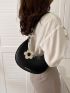 Letter Graphic Hobo Bag With Bag Charm