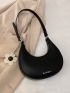 Letter Graphic Hobo Bag With Bag Charm