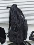 Men Checkered Pattern Letter Patch Decor Casual Daypack