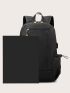Men Minimalist Zip Front Backpack