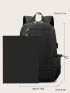 Men Minimalist Zip Front Backpack