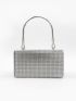 Mini Rhinestone Decor Flap Square Bag