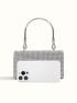 Mini Rhinestone Decor Flap Square Bag