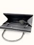 Mini Rhinestone Decor Flap Square Bag