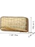 Metallic Crocodile Embossed Long Wallet