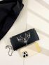 Crocodile Embossed Metal Decor Long Wallet