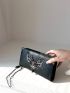 Crocodile Embossed Metal Decor Long Wallet