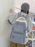 Letter Patch Decor Functional Backpack