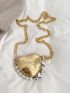 Mini Metallic Bead Decor Heart Design Novelty Bag