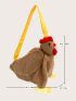 Chicken Design Fluffy Crossbody Bag