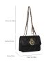 Mini Rhinestone Decor Quilted Pattern Metal Decor Chain Square Bag