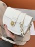 Crocodile Embossed Flap Saddle Bag