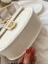 Crocodile Embossed Flap Saddle Bag