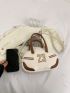 Letter Graphic Double Handle Square Bag