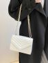 Mini Chevron Quilted Flap Chain Square Bag