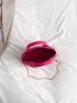 Mini Neon Pink Stitch Detail Chain Dome Bag