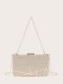 Mini Glitter Metal Decor Chain Box Bag