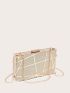 Mini Glitter Metal Decor Chain Box Bag