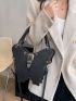 Butterfly Shaped Shoulder Bag, Buckle Decor Crossbody Bag With Double Handle, Women's Cute Handbag, Novelty Bag