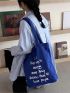 Letter Print Shopper Bag