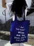 Letter Print Shopper Bag