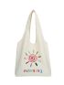 Sun & Letter Graphic Shopper Bag