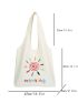 Sun & Letter Graphic Shopper Bag