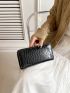 Crocodile Embossed Long Wallet