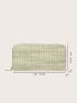 Plaid Straw Long Wallet