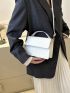 Geometric Embossed Flap Square Bag