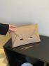 Crocodile Embossed Metal Decor Flap Square Bag