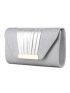 Glitter Pleated Detail Flap Envelope Bag