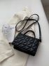 Quilted Pattern Flap Square Bag