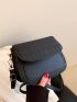 Mini Geometric Embossed Flap Saddle Bag