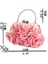 Flower Graphic Kiss Lock Evening Bag