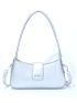 Letter Graphic Metallic Baguette Bag