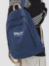Men Letter Graphic Laptop Backpack