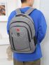 Men Letter Graphic Travel Backpack