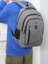 Men Letter Patch Backpack