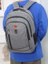Men Letter Patch Backpack