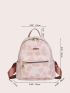 Floral Pattern Metal Decor Classic Backpack