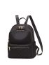 Quilted Detail Zipper Backpack, Women's Solid Color Bookbag, Casual School Bag For Student