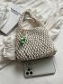 Minimalist Straw Bag With Bag Charm